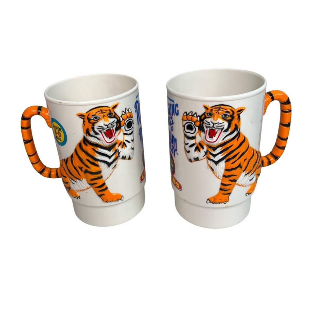 Ringling Bros Barnum & Bailey Circus Tiger Mug Set 1988 Collectible Cups Vintage